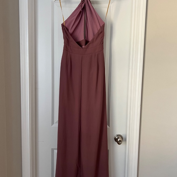 Mauve Halterneck Keyhole Maxi Wrap Dress - Picture 5 of 6